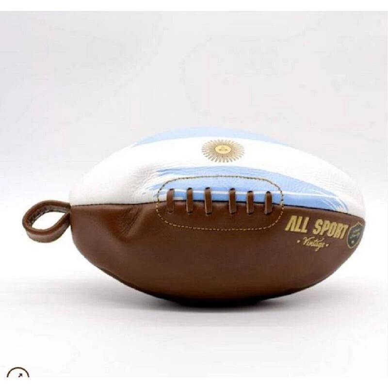 ALL SPORT VINTAGE - Trousse De Toilette Rugby - Marron Et Drapeau Argentin. 3 ALL SPORT VINTAGE - Trousse De Toilette Rugby - Marron Et Drapeau Argentin.