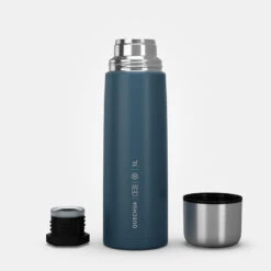 Quechua Bouteille Isotherme Inox 1L Avec Gobelet Pour La Randonnée - Bleu -Plein Air Pêche Magasin bouteille isotherme inox 1l avec gobelet pour la randonnee bleu 1