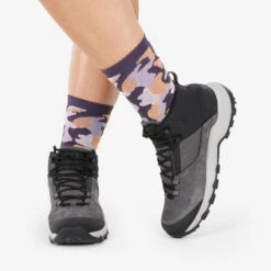 Quechua Chaussettes Randonnée - Hike 500 High Trendy Purple & Kamo X2 Paires -Plein Air Pêche Magasin chaussettes randonnee hike 500 high trendy purple and kamo x2 paires 1