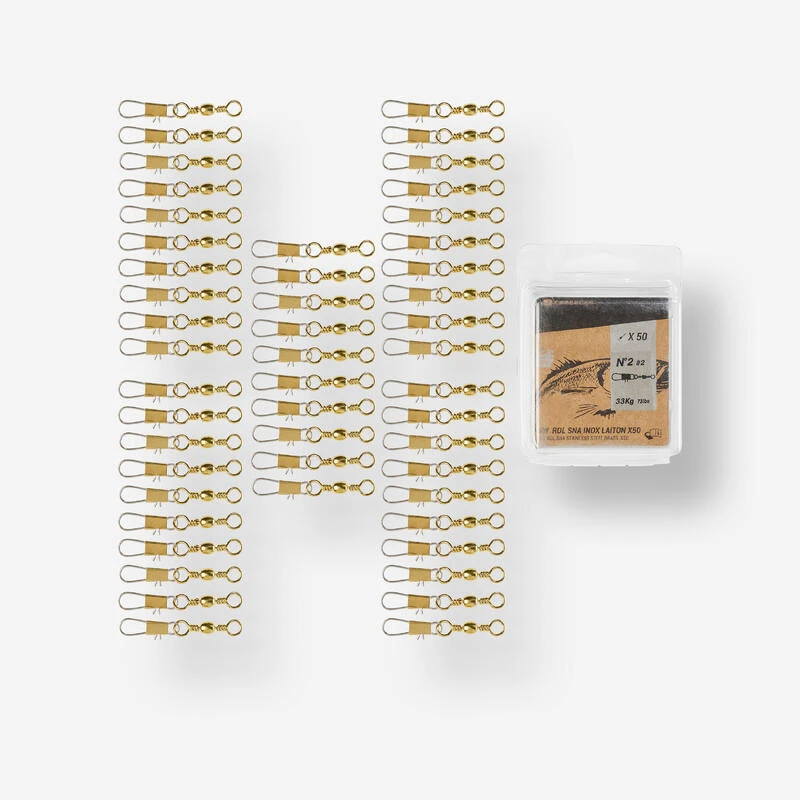 Émerillon Pêche Rolling Snap INOX BRASS SW X50 3 Émerillon Pêche Rolling Snap INOX BRASS SW X50
