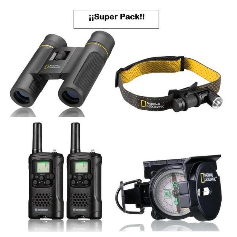 National Geographic KIT CAMPING Jumelles 8x21, Torche, Talkie-walkies Et Une Boussole 3 National Geographic KIT CAMPING Jumelles 8x21, Torche, Talkie-walkies Et Une Boussole