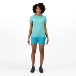 Regatta Mountain II Short De Randonnée Pour Femme - Turquoise Moyen -Plein Air Pêche Magasin mountain ii short de randonnee pour femme turquoise moyen 3
