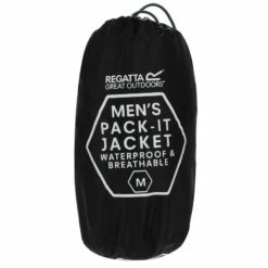 Regatta Pack-It III Homme Randonnée Veste Imperméable - Noir -Plein Air Pêche Magasin pack it iii homme randonnee veste impermeable noir 5