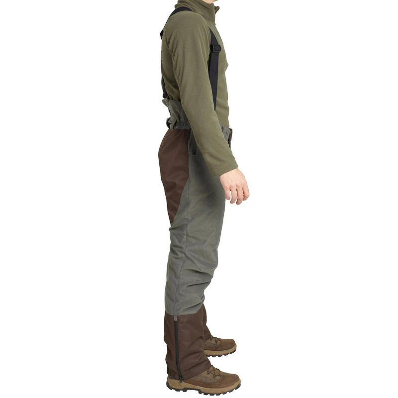 PANTALON CHASSE A BRETELLES CHAUD -20°C VERT 100 6 PANTALON CHASSE A BRETELLES CHAUD -20°C VERT 100 – Image 4