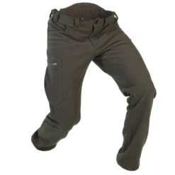 PANTALON CHASSE CHAUD SILENCIEUX POLAIRE VERT 100 -Plein Air Pêche Magasin pantalon chasse chaud silencieux polaire vert 100 1