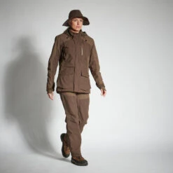 PANTALON CHASSE FEMME IMPERMEABLE 500 MARRON -Plein Air Pêche Magasin pantalon chasse femme impermeable 500 marron 5