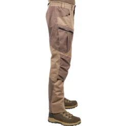 PANTALON CHASSE IMPERMEABLE CHAUD SILENCIEUX MARRON 520 -Plein Air Pêche Magasin pantalon chasse impermeable chaud silencieux marron 520 3