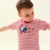 Regatta Peppa Stripe T-shirt De Marche à Manches Courtes Pour Enfant - Rouge