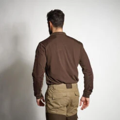 POLO MANCHES LONGUES RENFORT MARRON 100 -Plein Air Pêche Magasin polo manches longues renfort marron 100 1
