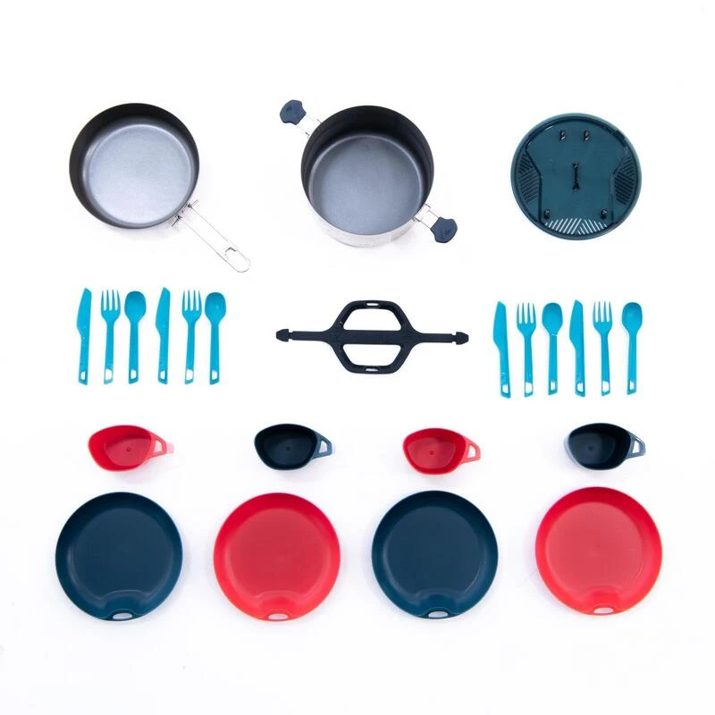 Quechua Popote Camp Du Randonneur MH500 Inox + Revêtement Anti-adhésif 4 Personnes 3,5L 4 Quechua Popote Camp Du Randonneur MH500 Inox + Revêtement Anti-adhésif 4 Personnes 3,5L – Image 2