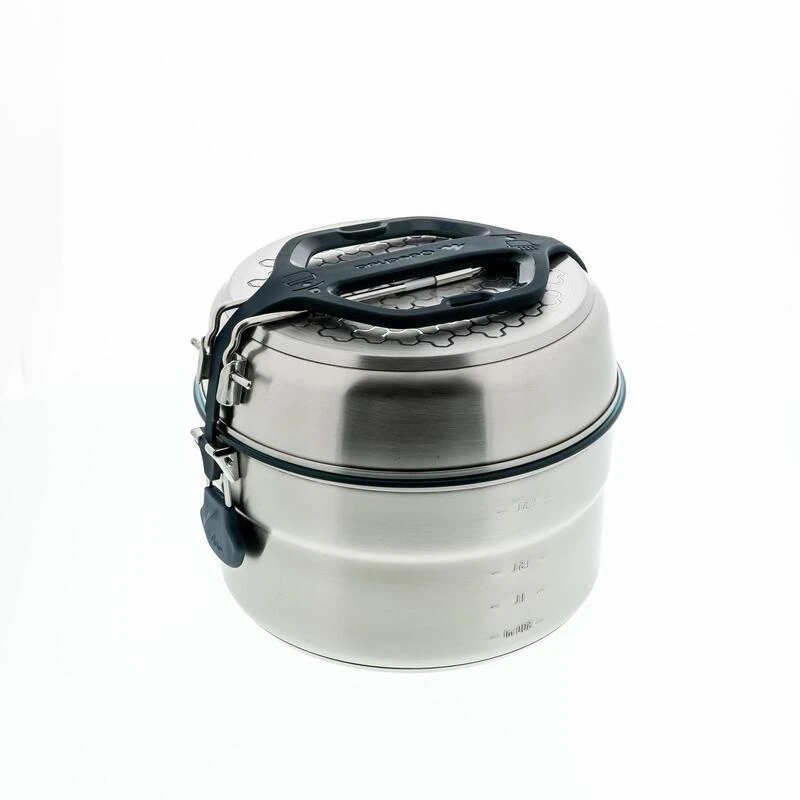 Quechua Popote Camp Du Randonneur MH500 Inox + Revêtement Anti-adhésif 4 Personnes 3,5L 5 Quechua Popote Camp Du Randonneur MH500 Inox + Revêtement Anti-adhésif 4 Personnes 3,5L – Image 3
