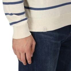 Regatta Pull CAUTLEY Homme (Blanc / Denim Foncé) -Plein Air Pêche Magasin pull cautley homme blanc denim fonce 3