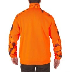 Pull Chasse Renfort Orange Fluo 500 -Plein Air Pêche Magasin pull chasse renfort orange fluo 500 2