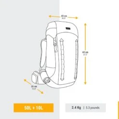 Sac à Dos De Trekking Femme 50+10 L - MT900 SYMBIUM -Plein Air Pêche Magasin sac a dos de trekking femme 5010 l mt900 symbium 2