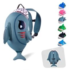 Sac à Dos Pour Enfants | Requin Gris | Crazy Safety | Testé Et Certifié -Plein Air Pêche Magasin sac a dos pour enfants requin gris crazy safety teste et certifie 3