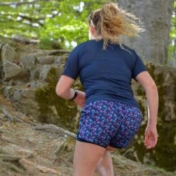 Short Course à Pied Femme Bleu Floral Ecoresponsable -Plein Air Pêche Magasin short course a pied femme bleu floral ecoresponsable 4