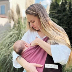 Sling - La Petite Echarpe Sans Nœud - Rosé, Pecan, Anneaux Or Rose (réversible) -Plein Air Pêche Magasin sling la petite echarpe sans noeud rose pecan anneaux or rose reversible 2