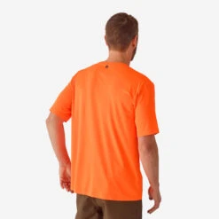 T-SHIRT CHASSE RESPIRANT ORANGE FLUO 300 -Plein Air Pêche Magasin t shirt chasse respirant orange fluo 300 1