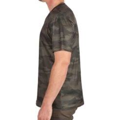 T-shirt Manches Courtes Respirant Chasse 100 Camouflage Kaki -Plein Air Pêche Magasin t shirt manches courtes respirant chasse 100 camouflage kaki 1