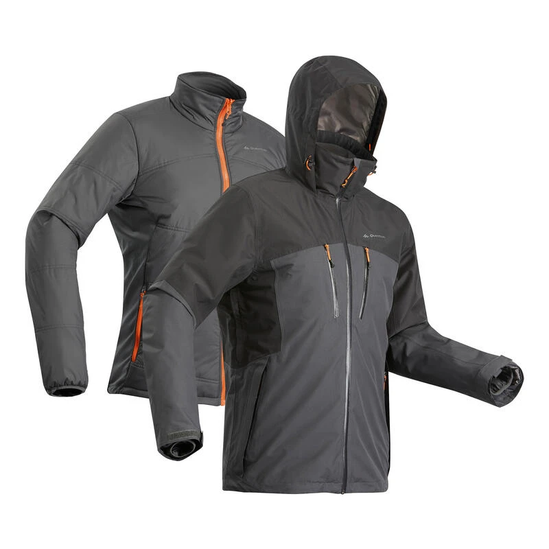 Veste 3en1 Imperméable De Trek Voyage - TRAVEL 500 -10°C Noire - Homme 4 Veste 3en1 Imperméable De Trek Voyage - TRAVEL 500 -10°C Noire - Homme – Image 2