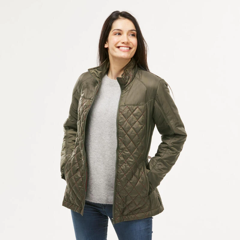 Veste 3en1 Imperméable De Trek Voyage - Travel 700 -10° - Kaki - Femme 8 Veste 3en1 Imperméable De Trek Voyage - Travel 700 -10° - Kaki - Femme – Image 6