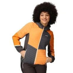 Regatta Veste à Capuche TRUTTON Femme (Orange Clair / Gris Phoque) -Plein Air Pêche Magasin veste a capuche trutton femme orange clair gris phoque 2