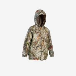 VESTE CHASSE CHAUDE ET IMPERMÉABLE SIBIR 300 JUNIOR CAMOUFLAGE KAMO-BR