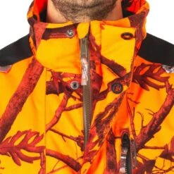 VESTE CHASSE IMPERMÉABLE CHAUDE SILENCIEUSE CAMO FLUO POSTE 500 -Plein Air Pêche Magasin veste chasse impermeable chaude silencieuse camo fluo poste 500 6