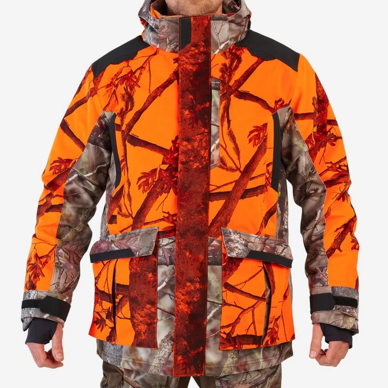 VESTE CHASSE POSTE IMPERMÉABLE CHAUDE 3 EN 1 CAMO FLUO 900 4 VESTE CHASSE POSTE IMPERMÉABLE CHAUDE 3 EN 1 CAMO FLUO 900 – Image 2