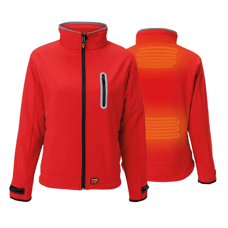 Veste Softshell Chauffante Coupe Étroite Femme - Manteau Coupe-Vent - Rouge 3 Veste Softshell Chauffante Coupe Étroite Femme - Manteau Coupe-Vent - Rouge