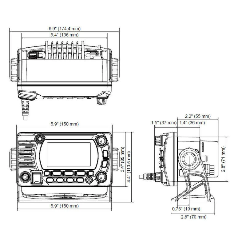 VHF Fixe Classe D IPX8 Antenne GPS Et Option Combiné Supplémentaire 6 VHF Fixe Classe D IPX8 Antenne GPS Et Option Combiné Supplémentaire – Image 4
