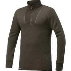 Woolpower Merino Mid Layer Zip Turtleneck 400 - Vert Pin -Plein Air Pêche Magasin woolpower merino mid layer zip turtleneck 400 vert pin 2